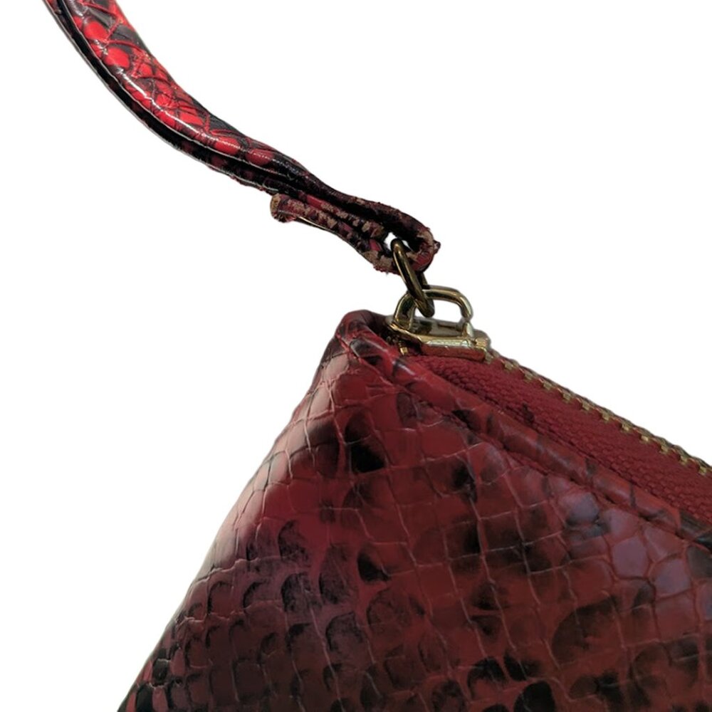 Red Faux Snakeskin Wristlet Wallet - Picture 4 of 6